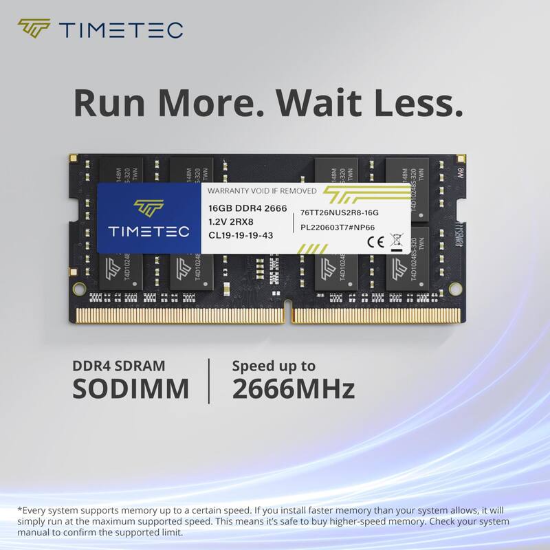 Memória RAM para notebook Timetec 16GB DDR4 2666MHz SODIMM 260